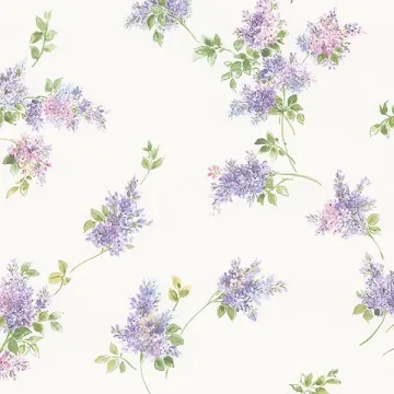 FK26933 Lilac Sprigs Wallpaper Purple, Pink, Green Pretty Prints 4 Norwall Wallcovering