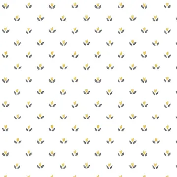 FK34403 Mini Tulip Wallpaper Yellow, Grey Fresh Kitchens 5 Norwall Wallcovering