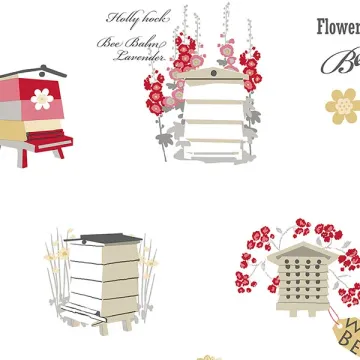 FK34425 Bee Hive Wallpaper Red, Yellow, Black Fresh Kitchens 5 Norwall Wallcovering