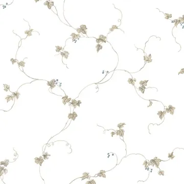 FK34436 Small Berries Trail Wallpaper Blue, Taupe Fresh Kitchens 5 Norwall Wallcovering