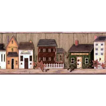Collectible Country Houses Wall Paper Border