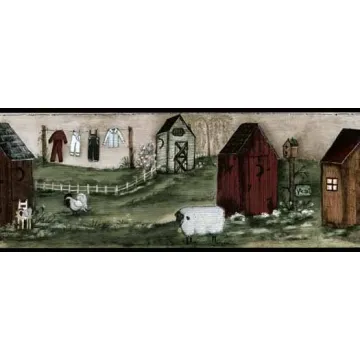 Black Outhouse Wallpaper Border