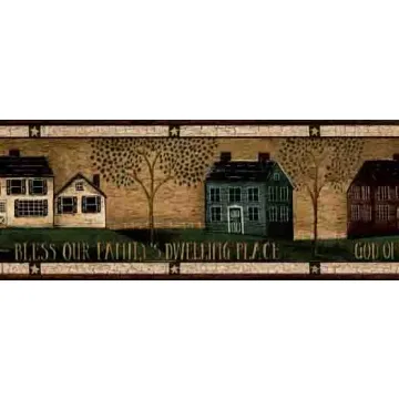 Mustard Country Dwelling Wall Paper Border