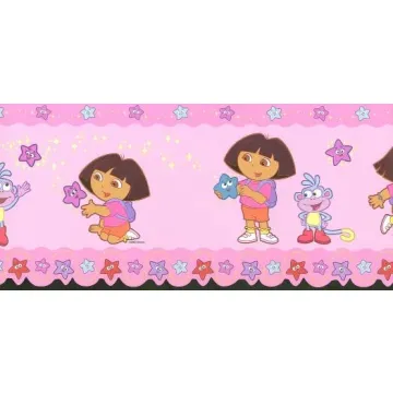 Pink Dora The Explorer Wallpaper Border