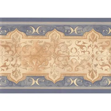 Blue Cream Traditional Wallpaper Border FP011112B