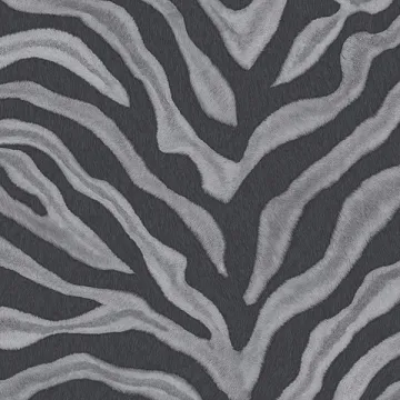G67492 Black, Grey Zebra Print Wallpaper Natural FX Norwall Wallcovering
