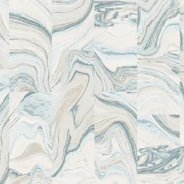 G67974 Agate Tile Wallpaper Blue, Blue Green, Turquoise, Cream, Tidewater Organic textures Norwall Wallcovering