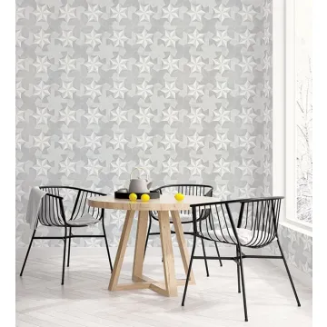 G67985 Inlay Wood Wallpaper Grey Silver, Metallic Silver Accents, Dove, Pencil Organic textures Norwall Wallcovering