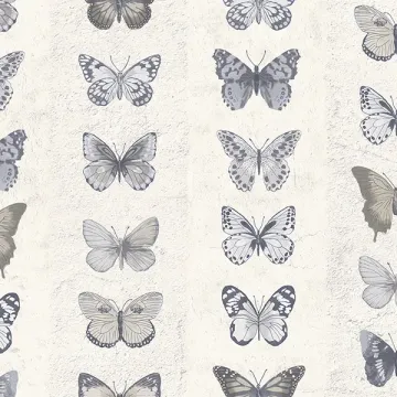 G67993 Jewel Butterflies Stripe Wallpaper Blue, Beige, Parchment, Vanilla Organic textures Norwall Wallcovering