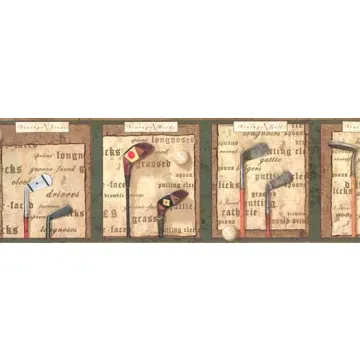 Framed Vintage Golf Wallpaper Border