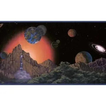 Black Outer Space Wallpaper Border
