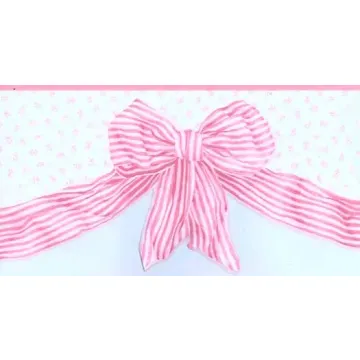 Bow and Flower Pink Wallpaper Border