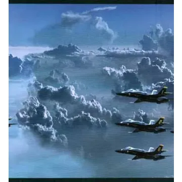 Fighter Jets Blue Wallpaper Border
