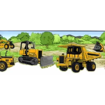 Construction Truck Wallpaper Border-2 Left
