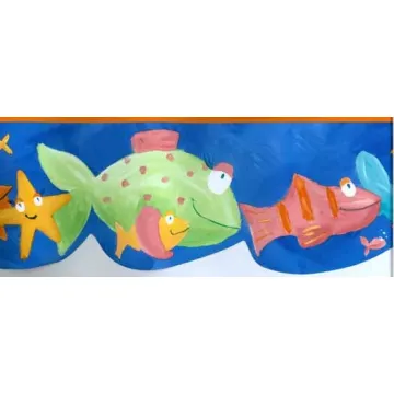 Orange Silly Fish Wallpaper Border
