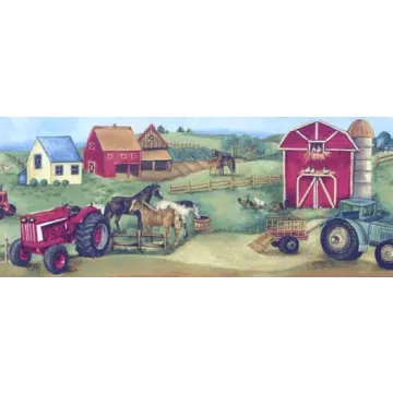 Farm & Tractor Wallpaper Border - Norwall