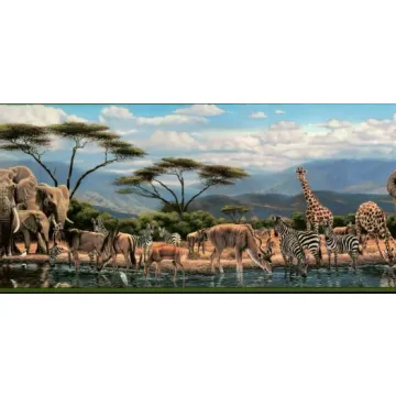 Green Gathering Place Wallpaper Border