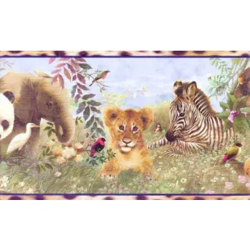 Baby Jungle Animal Wallpaper Border GU92271B