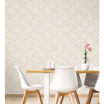 GX37606 Rectangles Wallpaper Beige, Taupe, Antique White GeometriX Norwall Wallcovering