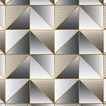 GX37628 Cubist Wallpaper Metallic Gold, Black, Pepper GeometriX Norwall Wallcovering