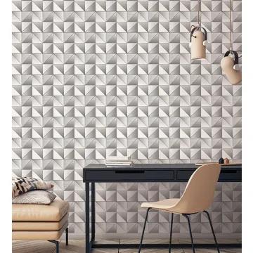 GX37630 Cubist Wallpaper Metallic Silver, Grey, Dove GeometriX Norwall Wallcovering