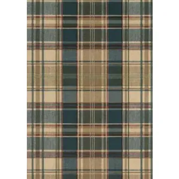 Tan Blue Brown Plaid Wallpaper