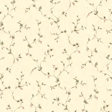 Hearts & Crafts Iii Rose Hip Vine Wallpaper