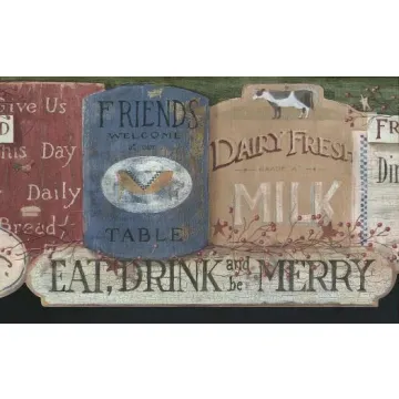 Eat Drink and Be Merry Wallpaper Border