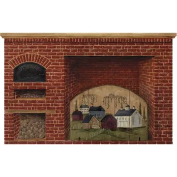 Brick Fireplace Wallpaper Mural HF8825M - 3 Left