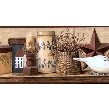 Wooden Swan Wall Paper Border- 3 Rolls Left