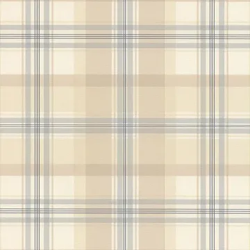 HM26315 Plaid Wallpaper Cream, Beige, Blue, Navy Kitchen Elements Norwall Wallcovering