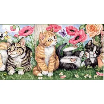 Cuddly Kittens Wallpaper Border- 1 ROLL LEFT