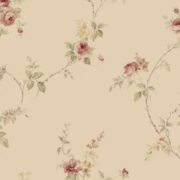 IM36400 In-Reg White Wedding Trail Wallpaper Tan, Taupe, Beige, Red Silk Impressions 2 Norwall Wallcovering