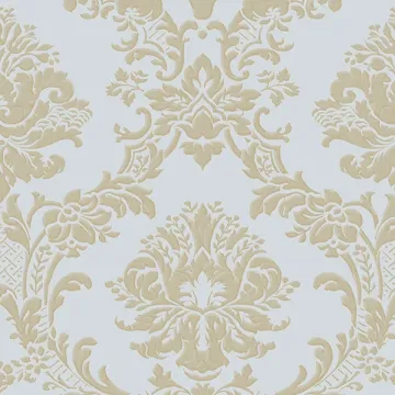 IM36405 In Register Classic Damask Wallpaper Blue, Metallic Gold Silk Impressions 2 Norwall Wallcovering