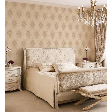 IM36428 In-register Silk Damask Wallpaper Beige, Cream, Metallic Gold Impressions 2 Norwall Wallcovering