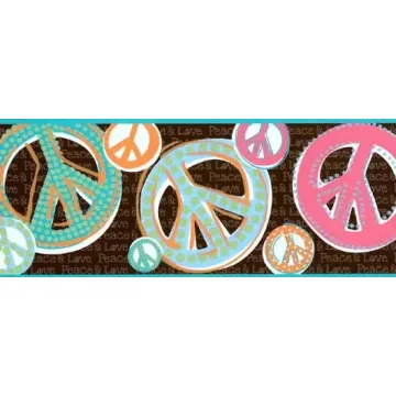 Peace and Love Glitter Wallpaper Border- 5 Rolls Left