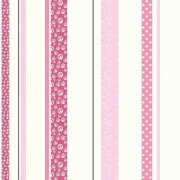 Friends Forever Patterned Stripe Wallpaper