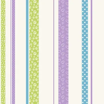 Friends Forever Patterned Stripe Wallpaper