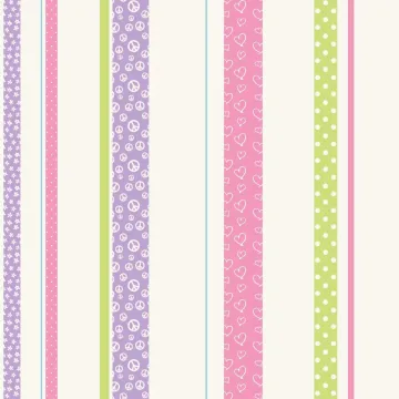 Friends Forever Patterned Stripe Wallpaper