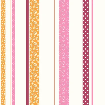 Friends Forever Patterned Stripe Wallpaper