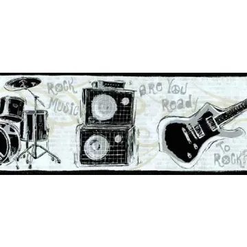 Rock n Roll Band Wallpaper Border - York Wallcoverings
