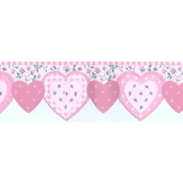 Heart and Rosebud Wallpaper Border