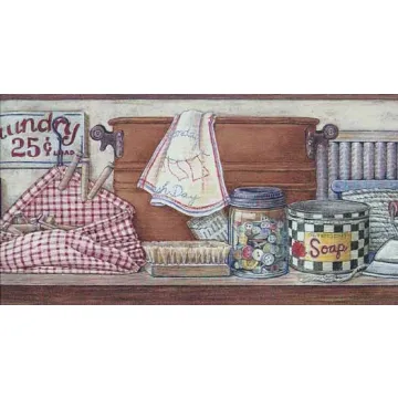 Laundry Room Shelf Wall Paper Border