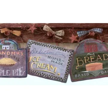 Burgundy Homemade Treats Wallpaper Border