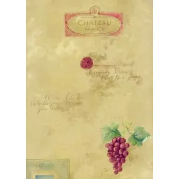 Grapes and Wine Labels Wallpaper KB25633