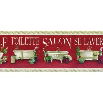 French Bathtub Wallpaper Border