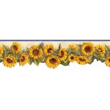 Big Bold Blue Sunflower Wallpaper Border- 3 rolls