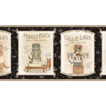 Purrfect Laundry Wallpaper Border