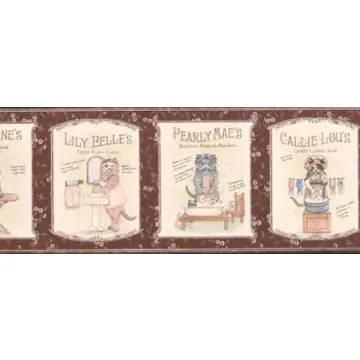 Laundry Purrrfect Cat Wallpaper Border