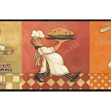 Bon Appetito Kitchen Wallpaper Border KBE12641B